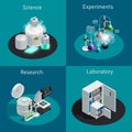 Scientific Laboratory 2x2 Isometric Design Concept Royalty Free Stock Photo