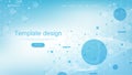 Scientific landing page template design. Horizontal health care header web banner. Abstract background with hexagons