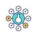 Scientific method and hypothesis testing RGB color icon