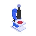 A scientific microscope isometric icon, research and scientific discovery in education Royalty Free Stock Photo