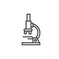 Scientific microscope line icon