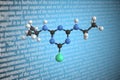 Atrazine scientific molecular model, 3D rendering Royalty Free Stock Photo