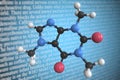 Caffeine scientific molecular model, 3D rendering Royalty Free Stock Photo