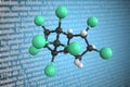 Molecular model of chlordane, 3D rendering Royalty Free Stock Photo