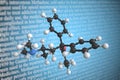 Methadone scientific molecular model, 3D rendering Royalty Free Stock Photo