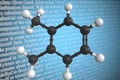 Molecular model of xylene, 3D rendering