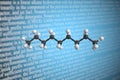 Molecular model of nonane, 3D rendering Royalty Free Stock Photo