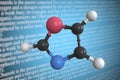 Oxazole scientific molecular model, 3D rendering Royalty Free Stock Photo
