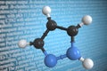 Molecular model of pyrazole, 3D rendering Royalty Free Stock Photo