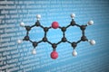 Xanthone scientific molecular model, 3D rendering Royalty Free Stock Photo