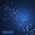 Scientific molecule background DNA double helix illustration with shallow depth of field. Mysterious wallpaper or banner