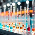 Scientific Precision: Close-Up of Lab Samples in Pipettes Ã¢â¬â Crafted Through AI Generative Techniques Royalty Free Stock Photo