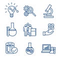 Scientific Process Icon Set with hypothesis, analysis, etc