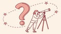 Scientific query, telescope, question mark, starry enigma, vector design Generative AI Royalty Free Stock Photo