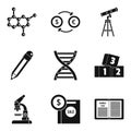 Scientific report icons set, simple style