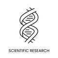 Scientific research, DNA line icon vector for diabetes education materials