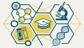 Scientific research education, knowledge framework, academic learning, vector design Generative AI Royalty Free Stock Photo