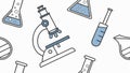 Scientific Research Equipment Pattern, Lab Science Discovery Vector Design Generative AI Royalty Free Stock Photo