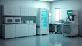 Scientific, research laboratory, pharma, biotech lab interior, AI generative