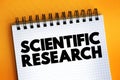 Scientific research is the research performed by applying systematic and constructed scientific methods to obtain, analyze, and Royalty Free Stock Photo