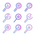 Scientific research vector icons set