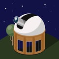 Scientific space observatory isometric vector