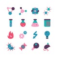 Scientific study flat icon set Royalty Free Stock Photo