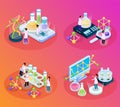 Scientific Tests Isometric Set Royalty Free Stock Photo