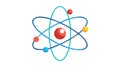 Atom Structure Model: Science, Physics, Chemical Element, vector design Generative AI Royalty Free Stock Photo