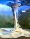 Scientific Water Vortex Sucking Sand in a Tank Royalty Free Stock Photo