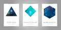 Scientific 4x6 postcards with copy space. Hipster geometry shapes with space texture. Vector design for music albums