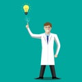 Scientist in aha moment Royalty Free Stock Photo