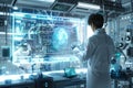 Scientist with AI in Futuristic Lab AIG60