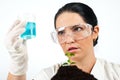 Scientist analysing or examine liquid Royalty Free Stock Photo