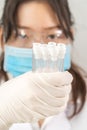 Scientist analyzing holding test tube in laboratory Royalty Free Stock Photo