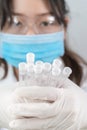 Scientist analyzing holding test tube in laboratory Royalty Free Stock Photo