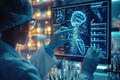 Scientist Analyzing Neural Network Data