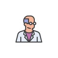 Scientist avatar filled outline icon