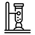 Scientist boiling test tube icon, outline style