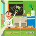Scientist in chemical lab cartoon vector