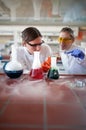 Scientist in chemical lab research vaccine Royalty Free Stock Photo