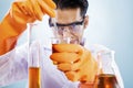 Scientist with chemicals Royalty Free Stock Photo