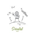 Scientist concept. Hand drawn isolated vector