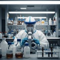 Scientist conducting microscopic analysis in laboratory Royalty Free Stock Photo