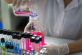 Scientist doing chemical test in laboratory Royalty Free Stock Photo