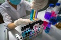 Scientist doing chemical test in laboratory Royalty Free Stock Photo