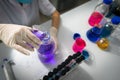 Scientist doing chemical test in laboratory Royalty Free Stock Photo