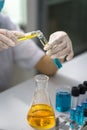 Scientist doing chemical test in laboratory Royalty Free Stock Photo