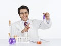 Scientist doing scientific experiment in a laboratory Royalty Free Stock Photo