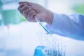 Scientist doing a test in a biological laboratory.